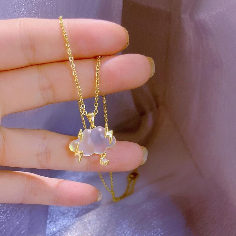 

Ожерелье в стиле Мори «Золотое облако с молнией» с кисточкой