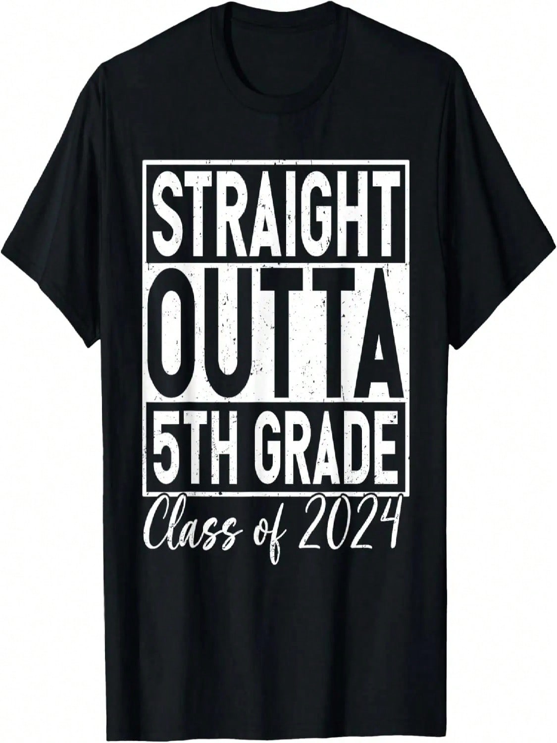 Retro Straight Outta 5th Grade Graduation Class Of 2024 Grad T-Shirt S разноцветный