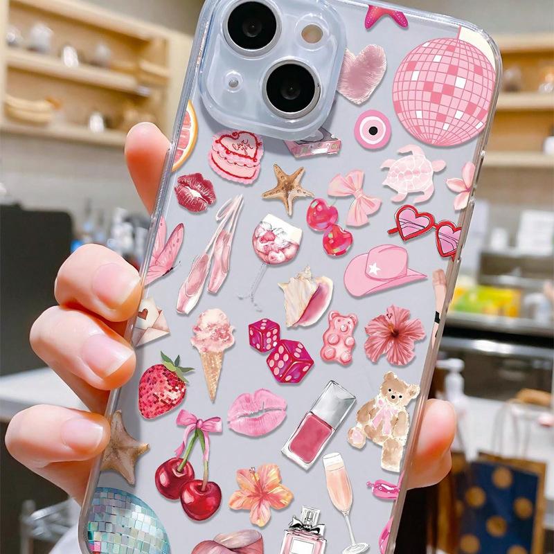 Food Fruit Baguette Disco Clear Phone Cases For IPhone 16 15 14 13 12 11 Pro Max Plus 17 Air Transparent Cover INS Fundas