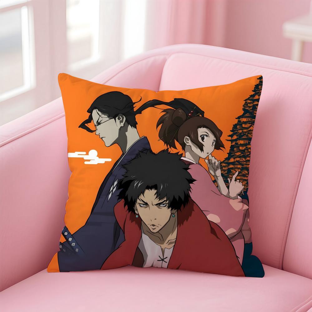 Anime SSamurai CChamploo Cushion Cover Pillowcase Short Plush Invisible zipper Room Sofa Cushion Cover