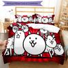 3pcs The Battle Cats Pattern Bedding Set Duvet Cover Set Includes Duvet Cover &pillowcases, Perfect All Season Bedroom Decoration & Gift