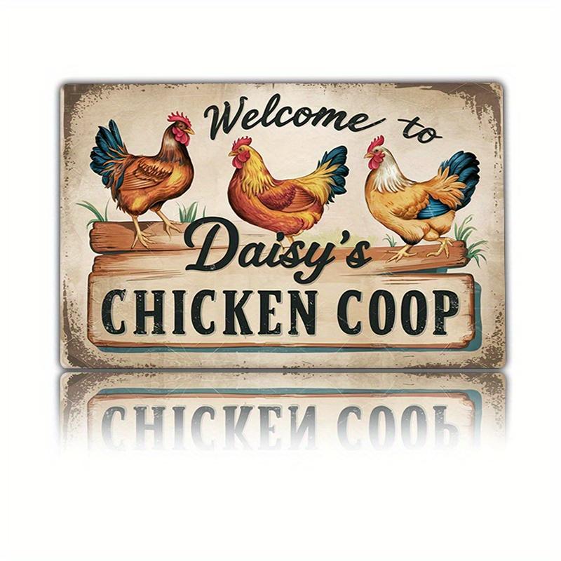 Vintage Rustproof Aluminum Metal Wall Art x Inch D Flat Weatherproof Indoor Outdoor Chicken Coop Home Decor Sign