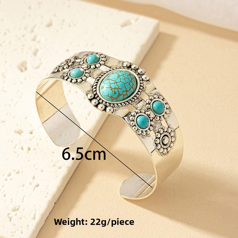 Turquoise Bracelet Women's Japanese and Korean Style Niche Open Hand Jewelry
