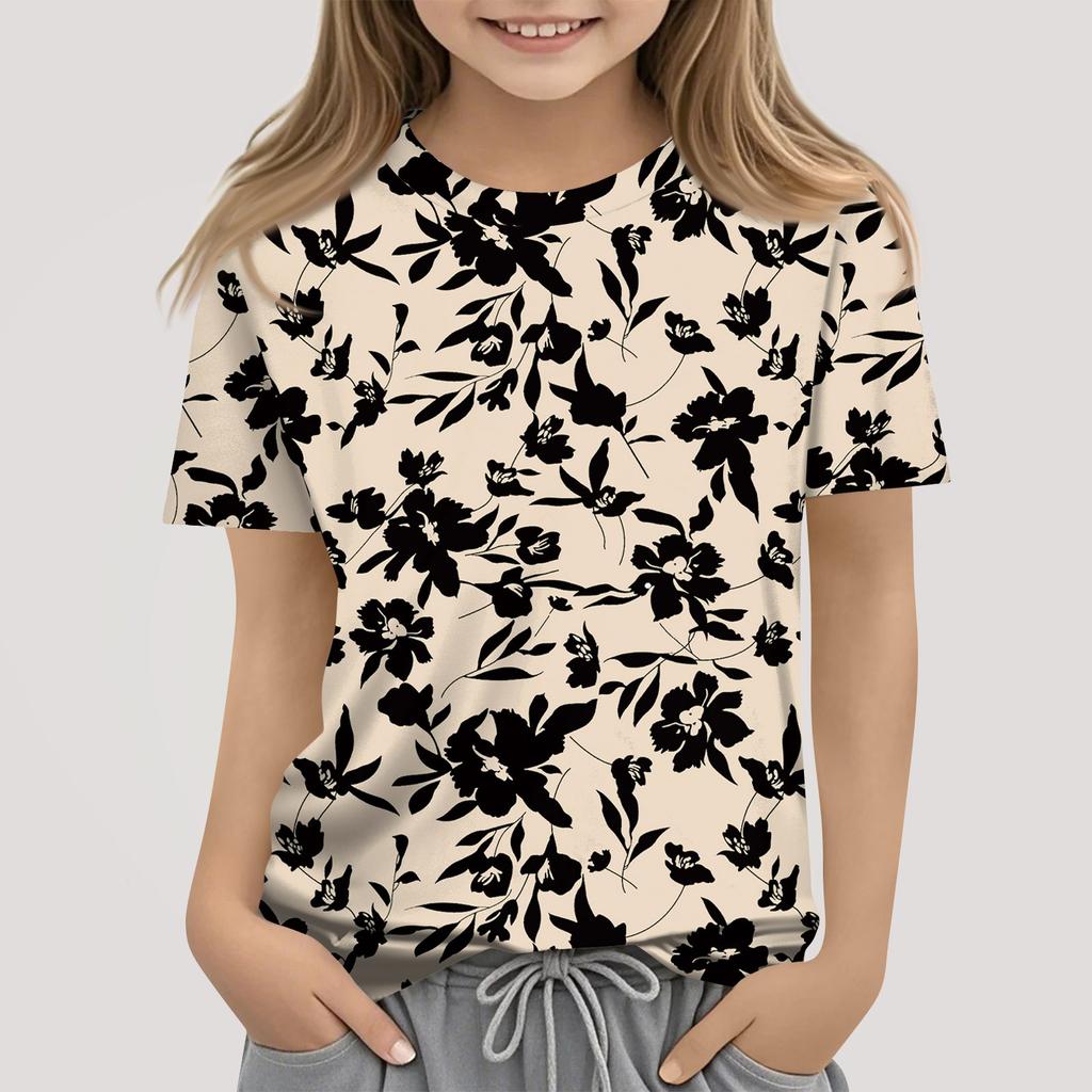 Toddler Girl Boy T-Shirts Kids Top Boys And Girls Printed Short Sleeved T-shirt