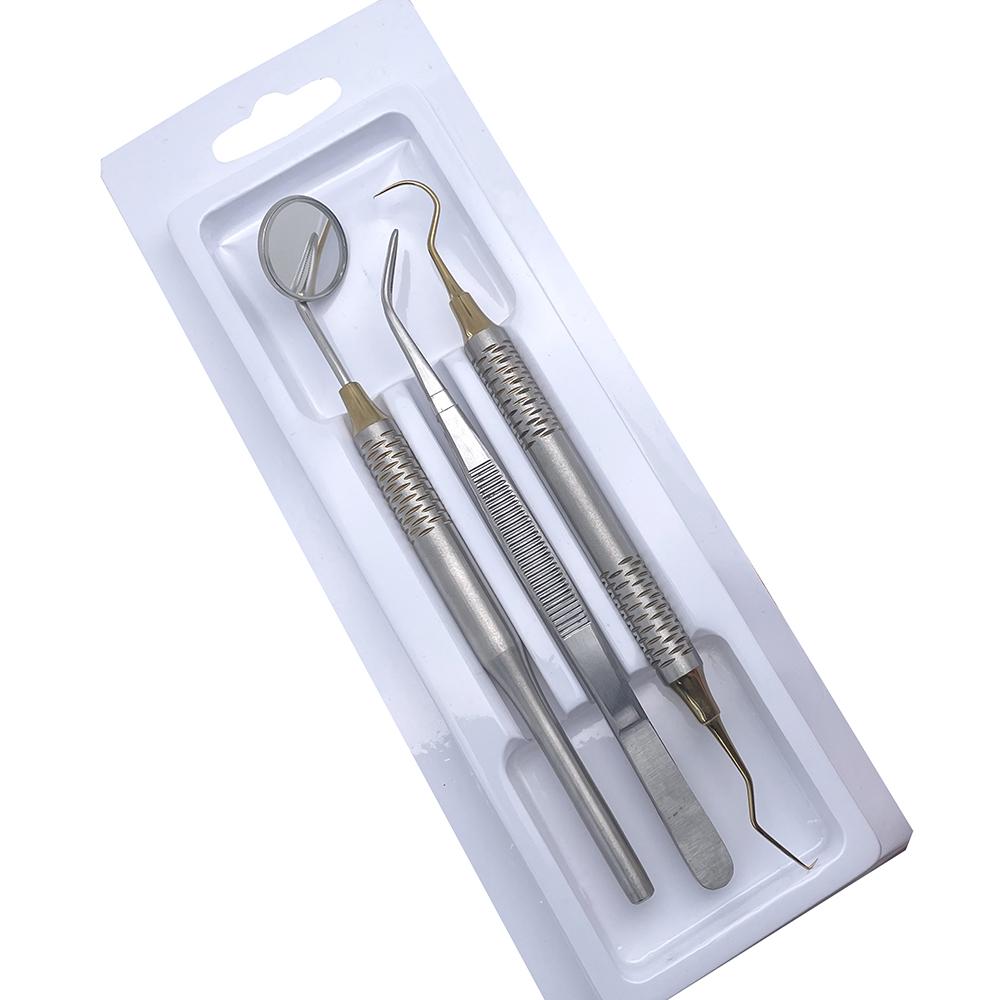 

3Pcs/Kit Dental Mouth Mirror Tweezers Curve Probe Dentist Instrument Teeth Care Cleaning Dental Tools