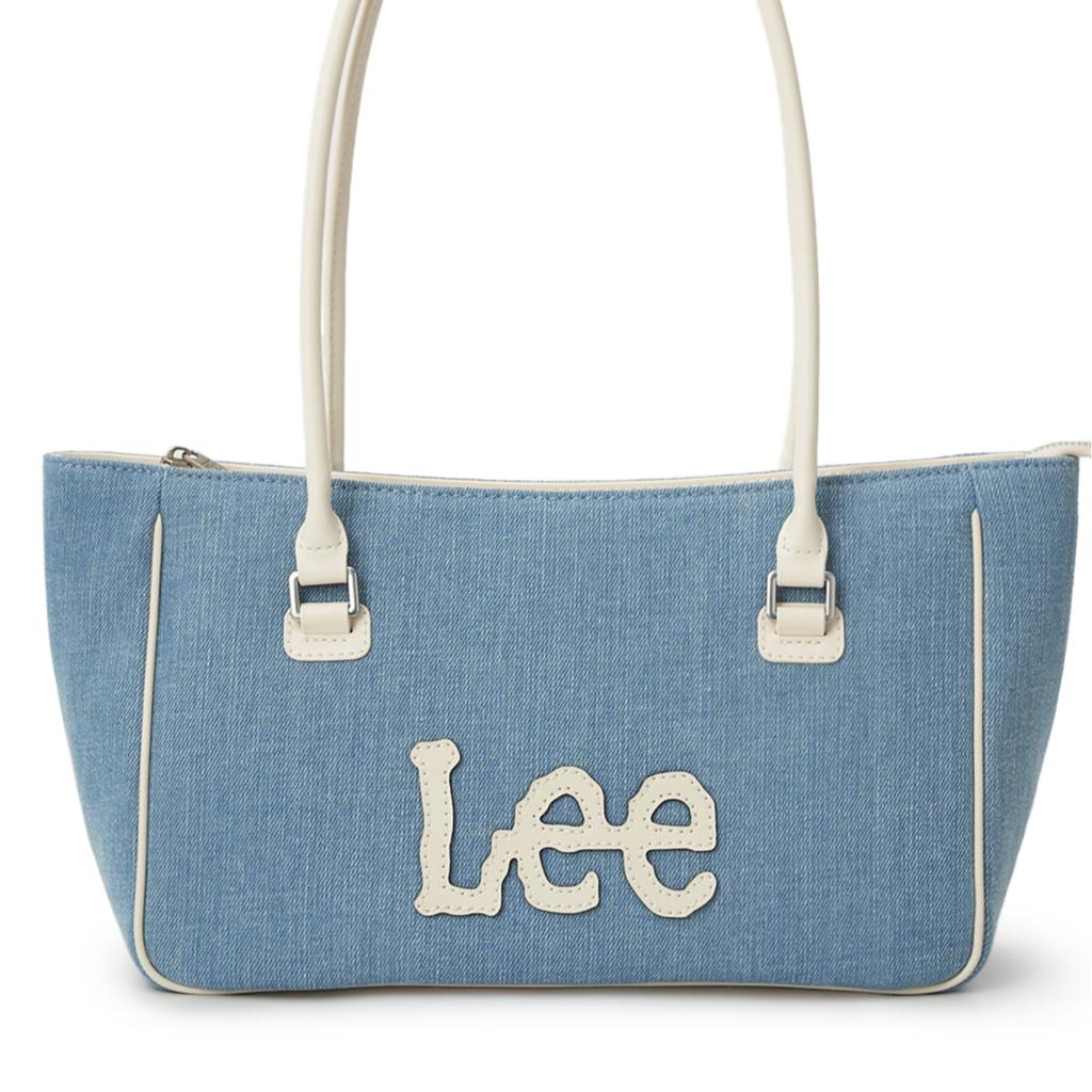 New Lee PU, Textile Mixture Tote Handbag, Shoulder Bag Women's Dark Blue & Brown/Light Blue & White LE250248M