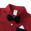 Gentlemen's Shirt Set Boys' Formal Set Striped Short Sleeved Tie Shirt Suspender Pants Birthday Set
