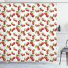 Cartoons Fruit Strawberry Printing Bathroom Curtains Waterproof with Hooks Shower Curtain Polyester Hanging Curtains Multi Size