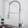 Black/Silver Kitchen Faucet Deck Mounted Mixer Tap One Handle Spring Hot and Cold Water Tap Bathroom Kitchen Crane