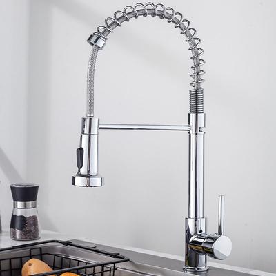 Black/Silver Kitchen Faucet Deck Mounted Mixer Tap One Handle Spring Hot and Cold Water Tap Bathroom Kitchen Crane