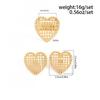 New Personalized Mesh Hollow Out Heart Adjustable Ring Stud Earring Set Women Vintage Jewelry Set Valentine's Day Gift New