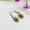 Oval Malachite Earrings: Handmade 925 Sterling Silver Gemstone Dangle