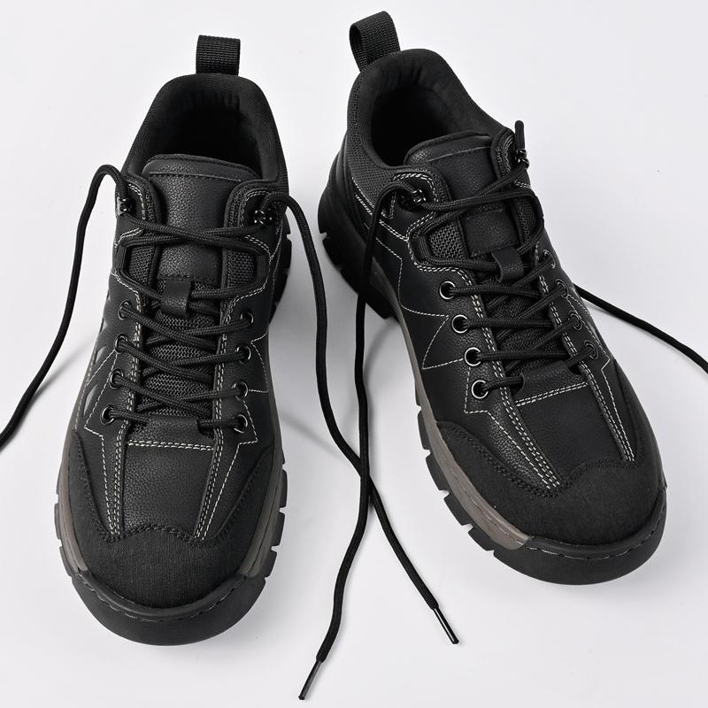 

Новейшие мужские походные ботинки износостойкие нескользящие уличные кроссовки обувь для скалолазания трекинга охоты дышащая спортивная кожаная обувь 44 чёрный