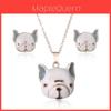 Süßes Hundehalsketten- und Ohrring-Set für Kinder Niedlicher Tierschmuck für Damen**