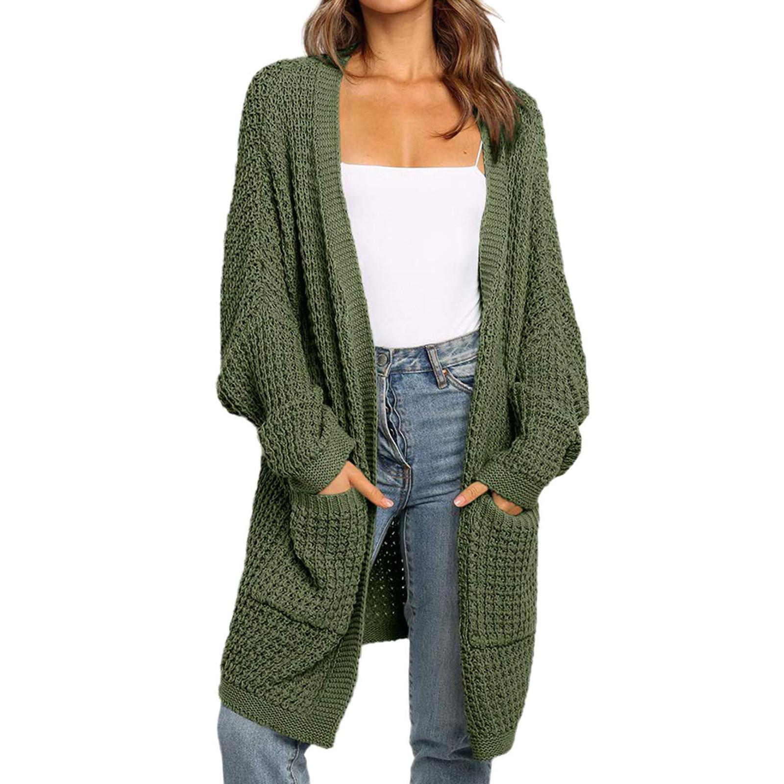 

Женский лоскутный кардиган в стиле бохо с длинным рукавом и открытой передней частью, вязаные свитера, пальто, карманы L