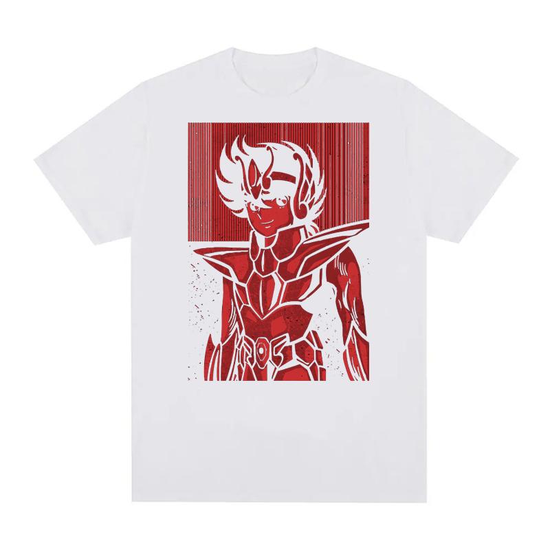 Summer Print  Anime  T Shirts Men Women Saint Seiya O Neck 100% Cotton Unisex Tops EU Size Harajuku Tops Boys Clothes