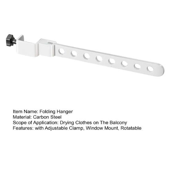 Foldable Clothes Hanger Rack with Adjustable Clamp Window Mount Rotatable Heavy Duty