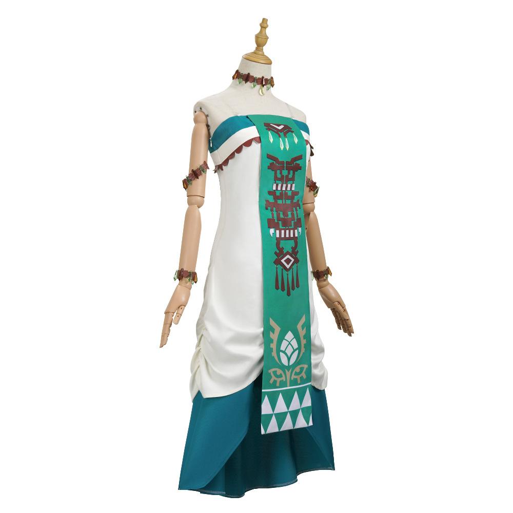 The Legend Tears of The Kingdom Princess Zelda Cosplay Sexy Dress Uniform Wig Headdress Set Prop Halloween Costume Women