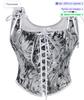 Top Corsé Vintage Gris con Ballenas para Mujer