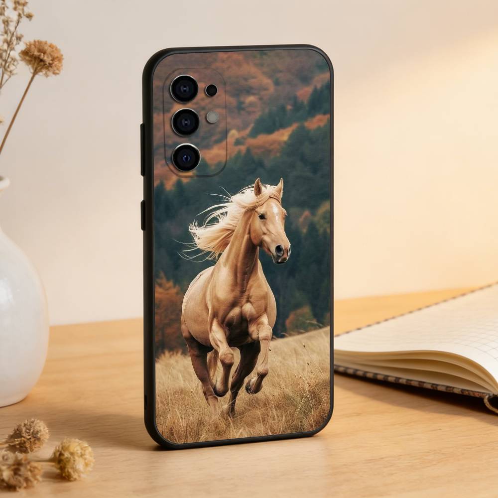 

Art G-Galloping Horse Phone Case For Samsung S25,S24,S21,S22,S23,S30,Ultra,S20,Plus,Fe,Lite,Note,10,Black Cover Samsung S105G