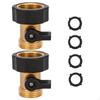 2 Pieces Garden Hose Shut Off Stopcock Brass with Lever Threaded for Outdoor
