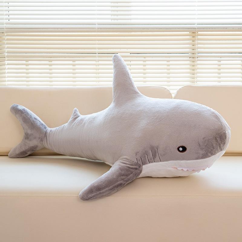 Cartoon Colorful Shark Pillow Plush Toy Doll Blue Shark Doll Girl Soothing Pillow Rag Doll