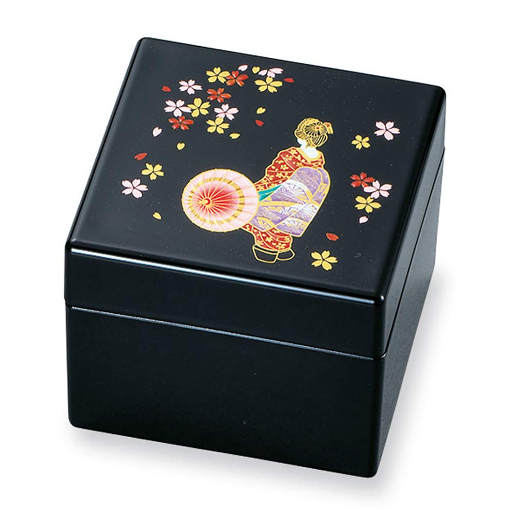 Mitani Yamanaka Lacquerware Storage Maiko Princess Small Box, Black, 8cm, Box, M16977-5