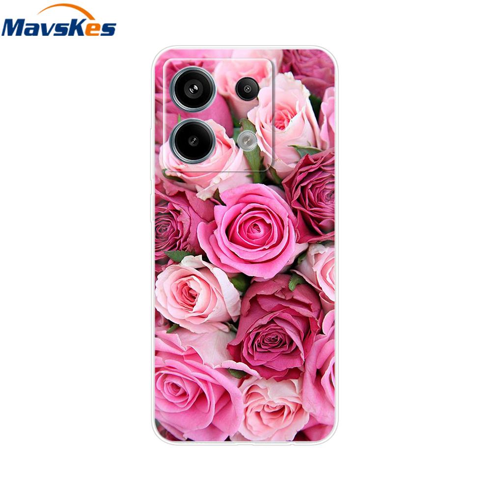 Handyhülle Für Xiaomi Redmi Note 13 Pro 5G Rückseite Niedlich Stoßfest Weich Klar Silikon TPU Für Redmi Note13 Note 13 Pro Funda