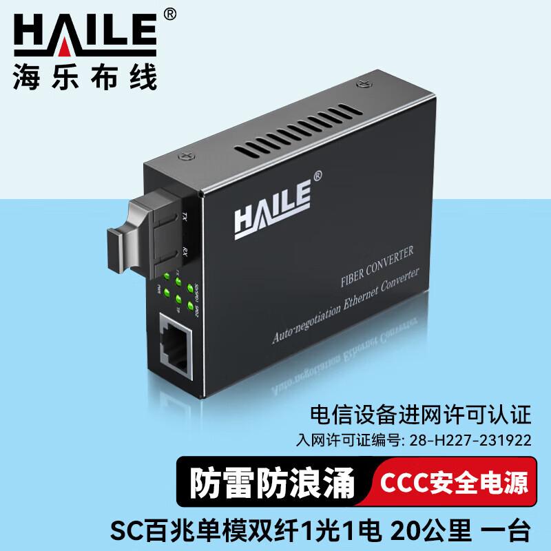 HAILE Industrial Grade Fiber Optic Media Converter 20km