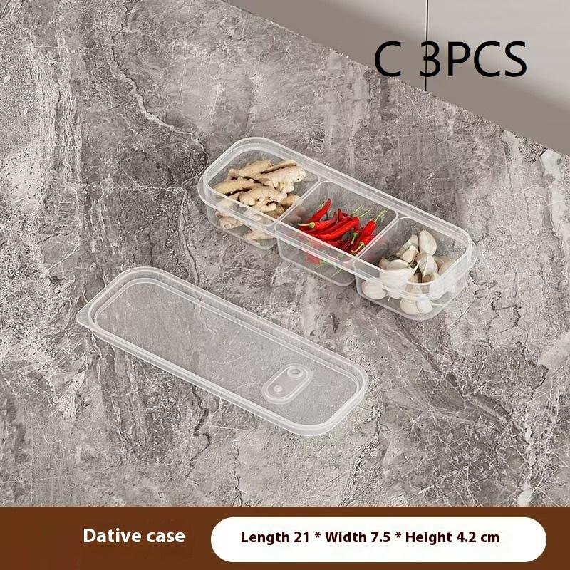 1/3Pcs 2/3/6 Grids Refrigerator Storage Boxes With Holes Scallions Meat Fresh Box Food Container Cold Storage Crisper Sealed