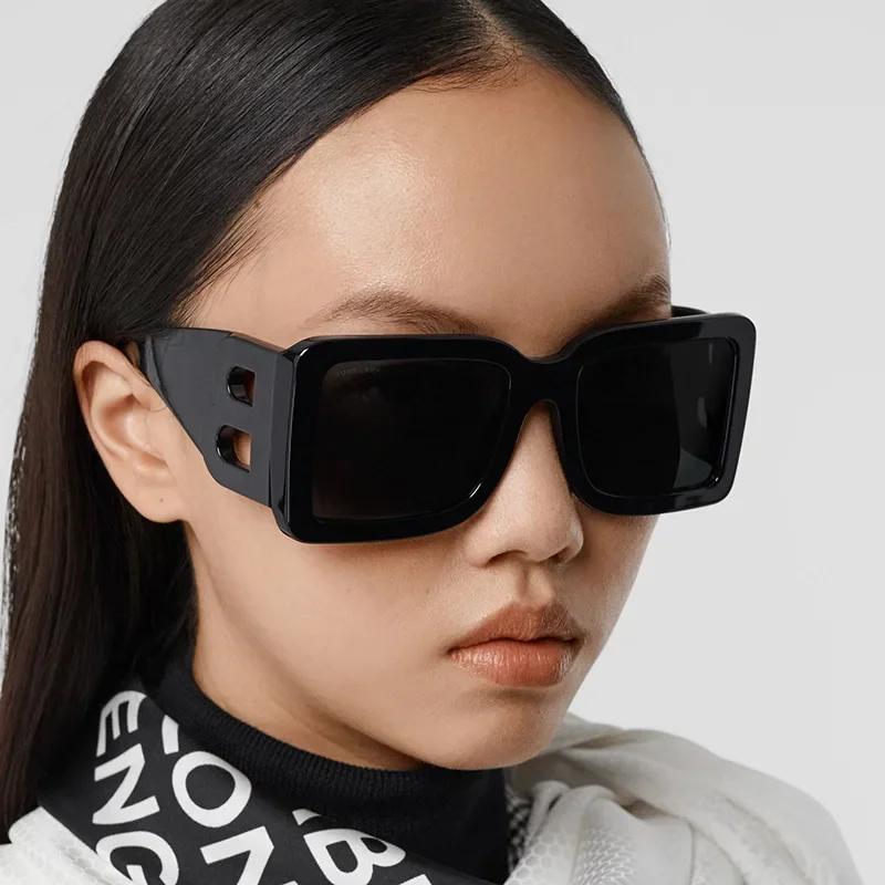 Fashion Luxury  Oversized Square Women's Sunglasses Copos Ladies Trendy Designer Sun Glasses Retro Shades Eyewear UV400