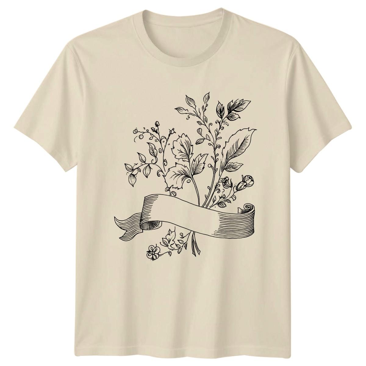 Custom Personalized Family Name Monogram T-Shirt Vintage Botanical M
