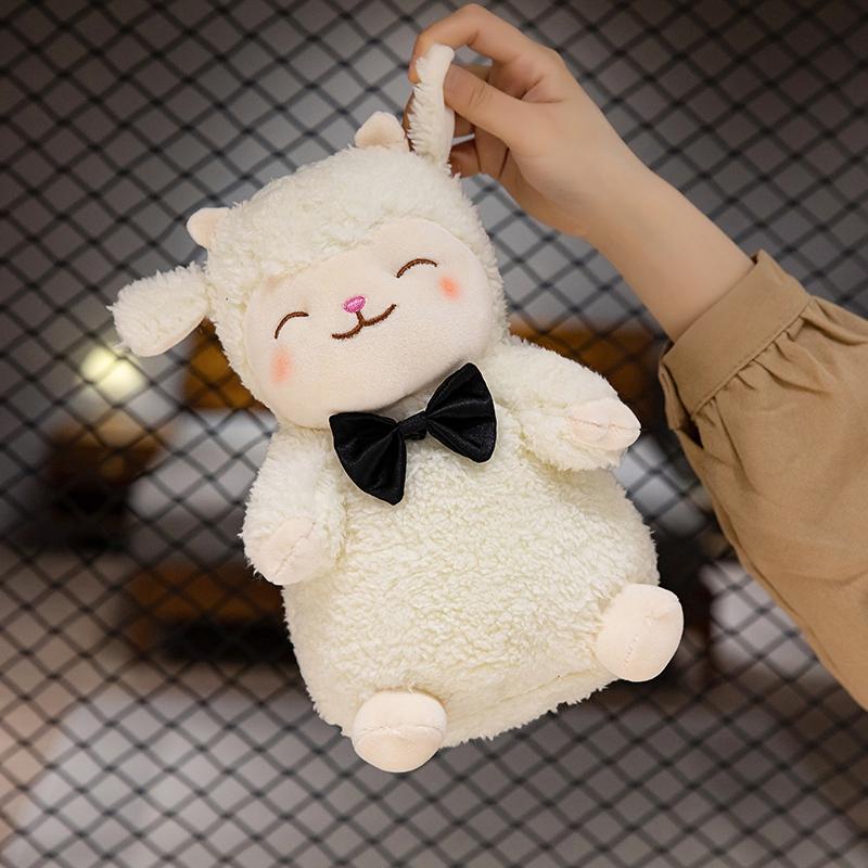 25/35cm Stuffed Plush Flower Sheep Animals Bow Tie Cotton Sheep Dolls Super Soft Decor Toys Funny Girls Boys Decor