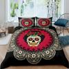 Sugar Skull Bedding Sets King Beauty Kiss Skull Duvet Cover Bed Set Bohemian Print Black Bedclothes Queen Size Bedline