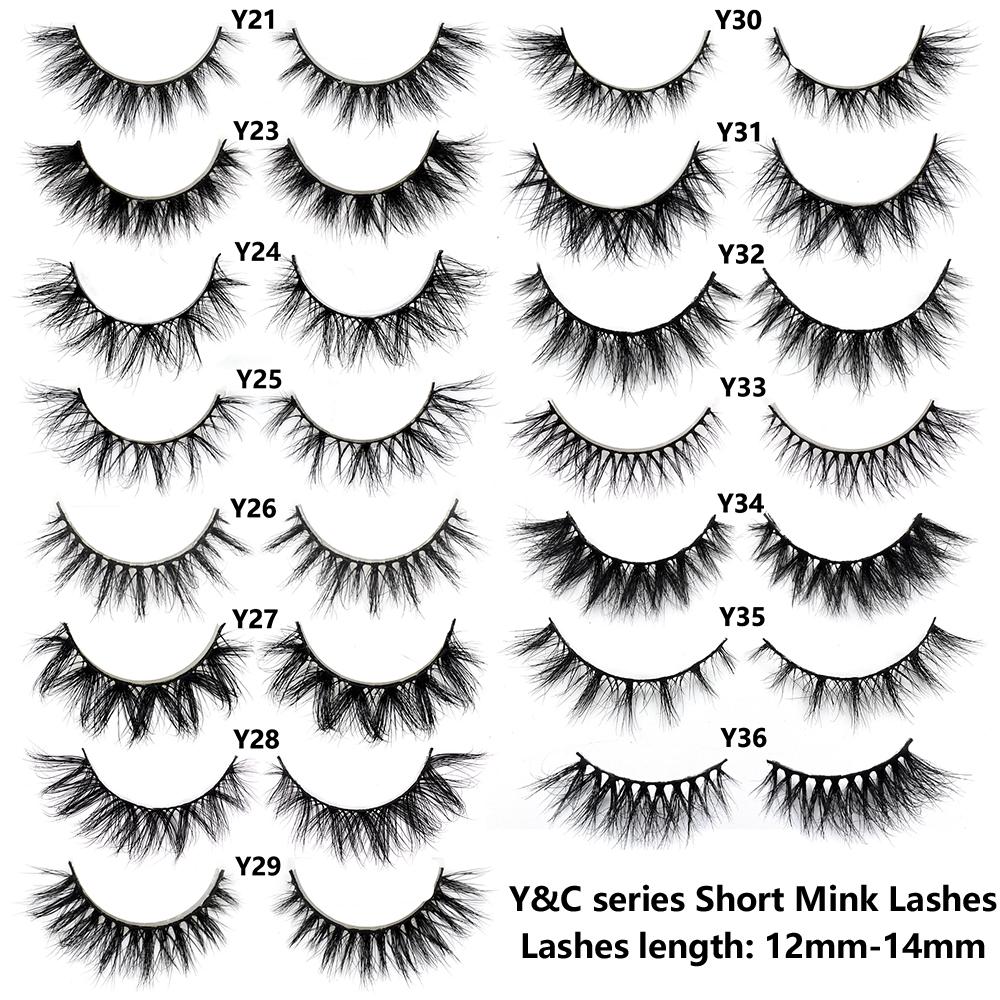 FOXESJI Short False Eyelashes Eye Lashes Extension Mink Fluffy Soft Cross Lash 12mm-15mm Handmade Natural Short Eyelashes Makeup