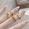 Angola Red Enamel Oil Drop Transfer H Cross Zir*****Pen Ring Niche High-End Personality Stacked Ring