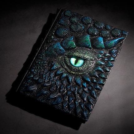 Customizable Logo A5 Notebook Dragon Exquisite Retro Stereoscopic Relief Imitation Leather Cover Journal Planner (as the picture,21.5x14.5CM&A5)