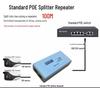 1-to-2 POE 48V Gigabit Repeater Cascade Box