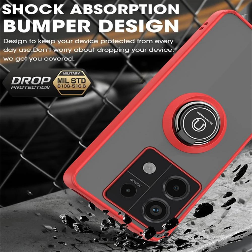 Shockproof Armor Case For Xiaomi Redmi Note 13 14 12 11 Pro Plus 11S 12S 10 9 Redmi 13C 12C 10C Magnetic Ring Holder Phone Cover