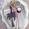 Colorful Coconut Tree Keyring Travel Accessory Alloy And Leather Rope Keychain With Summer Island Accent