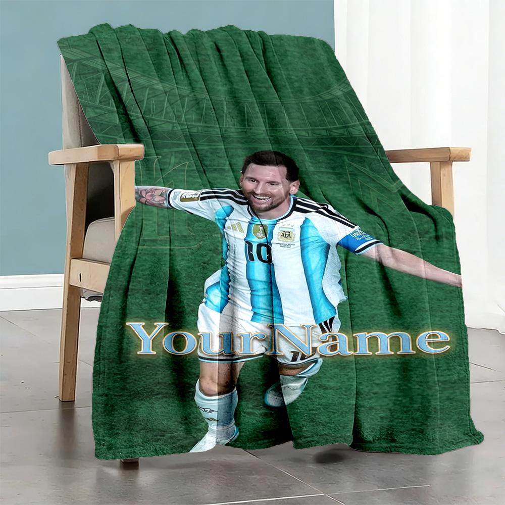 Messi 18 Personalized Name Blanket Cozy Customizable Blanket Comfortable Great for Nap Chair Picnics Home Decor Ideal for All Seasons