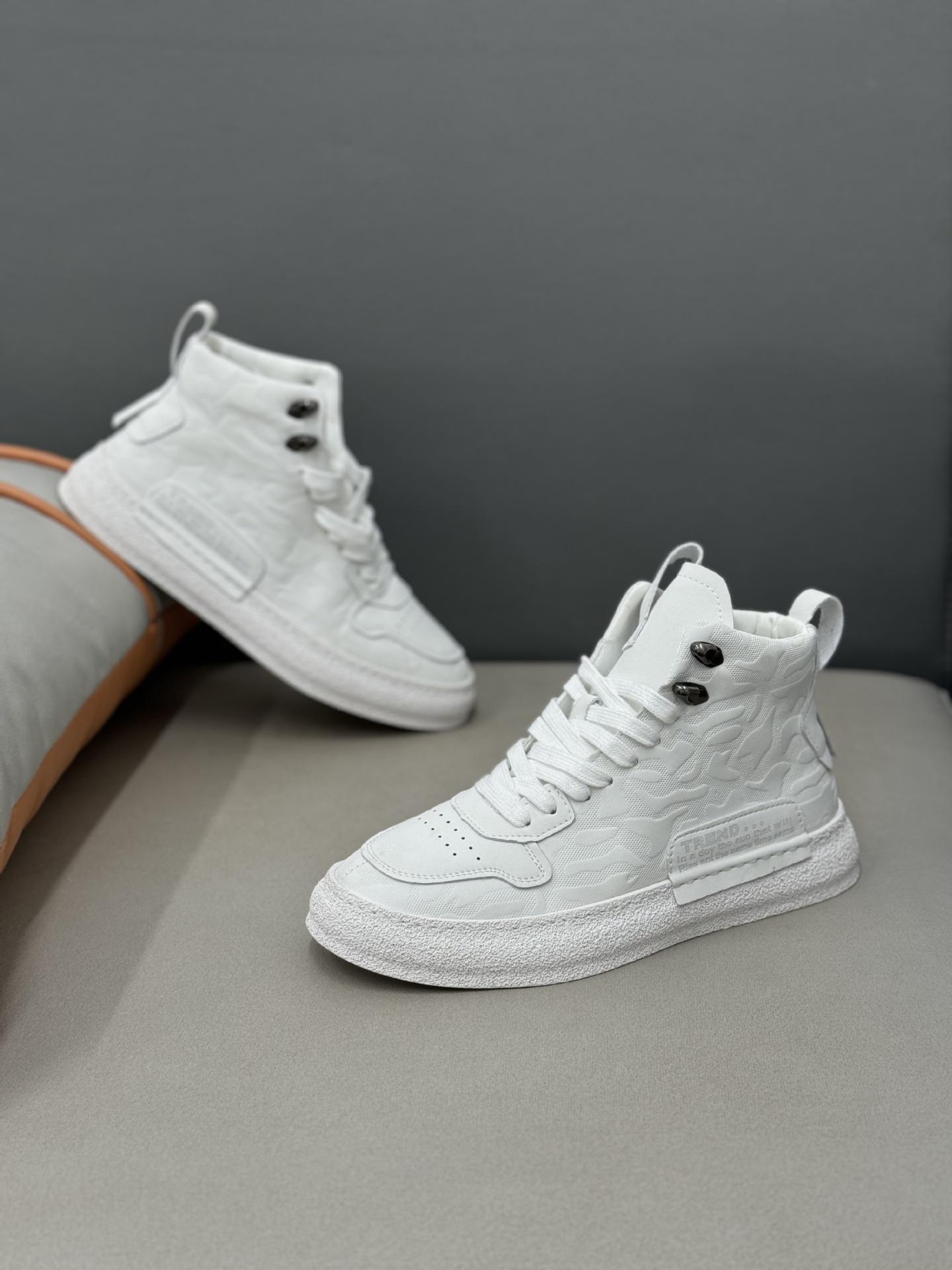 New leather casual and comfortable high-top shoes XS for autumn 38 белый
