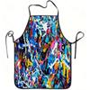 1pc Double-sided Printing Abstract Splash Apron with Delicate Craftsmanship and Splash Print - Durable and Easy-to-clean Polyest