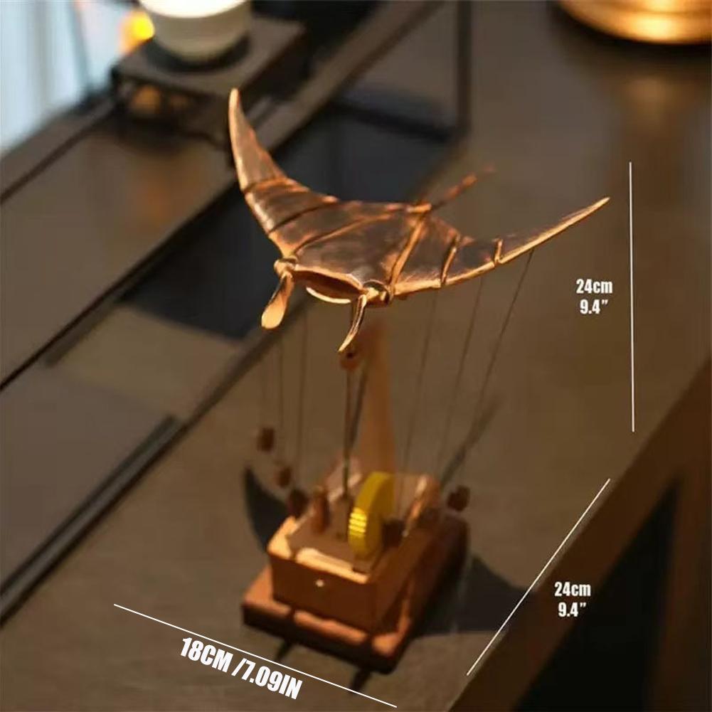 Animal Figurines Handmade Manta Ray Swimming Motion Figures Realistic Sculptures for Porch Indoor Shelf Office Holiday Birthday