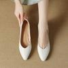 Weiches weiches Leder flacher Mund einzelne Schuhe Damen 2025 Herbst neu weiches Leder Oma Schuhe weiche Sohle Pendler Arbeitsschuhe niedriger Absatz