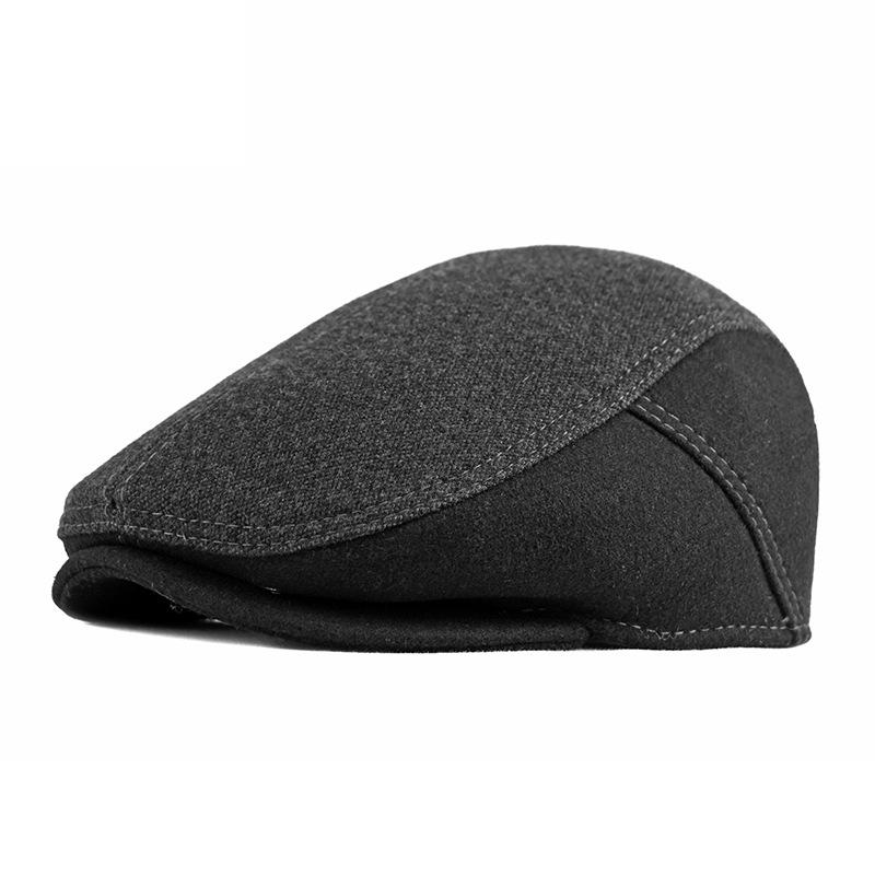 Peaked Cap Men's Middle-Aged Elderly People's Cap Autumn Winter Thick Warm Ear Protection Beret British Forward Cap