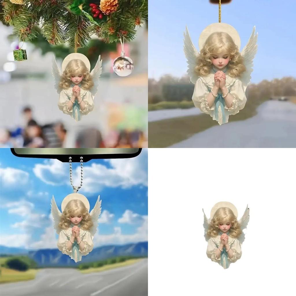 Flat Surface Acrylic Angel Auto Interior Ornament Pendant For Decoration Vehicle