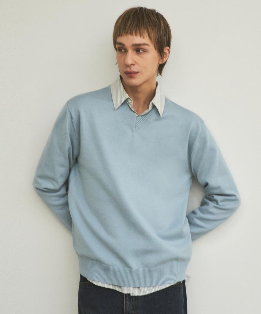 Wednesday Oasis Always Washable V-Neck Knit_Sky Blue(Wc25-Kn01)