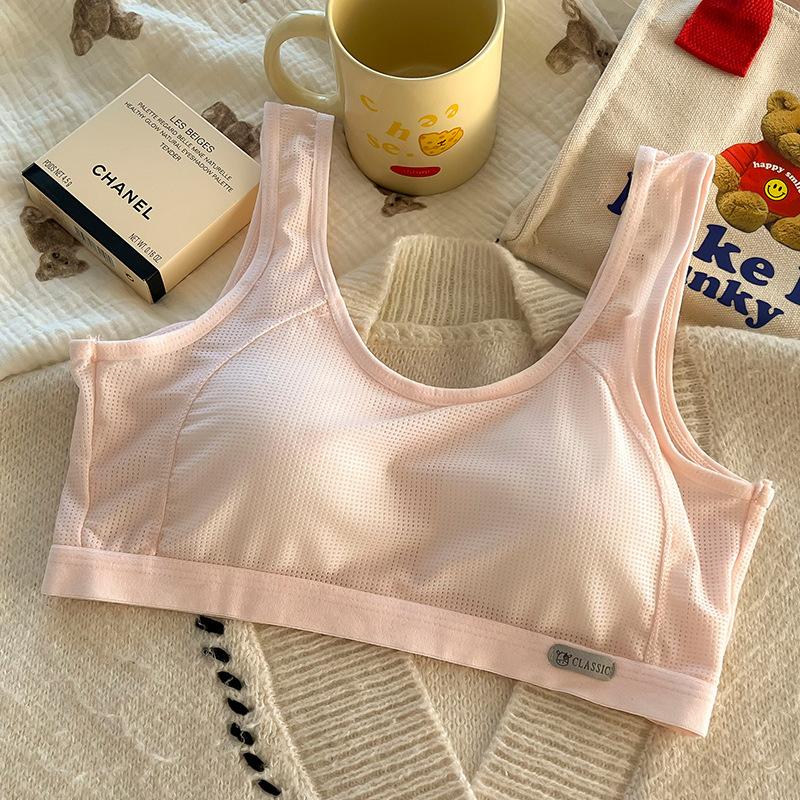 - Year Old Girl Development Period Underwear Fixed Cup Big Chest Small Junior High School Student High School Student Sports Shock Vest