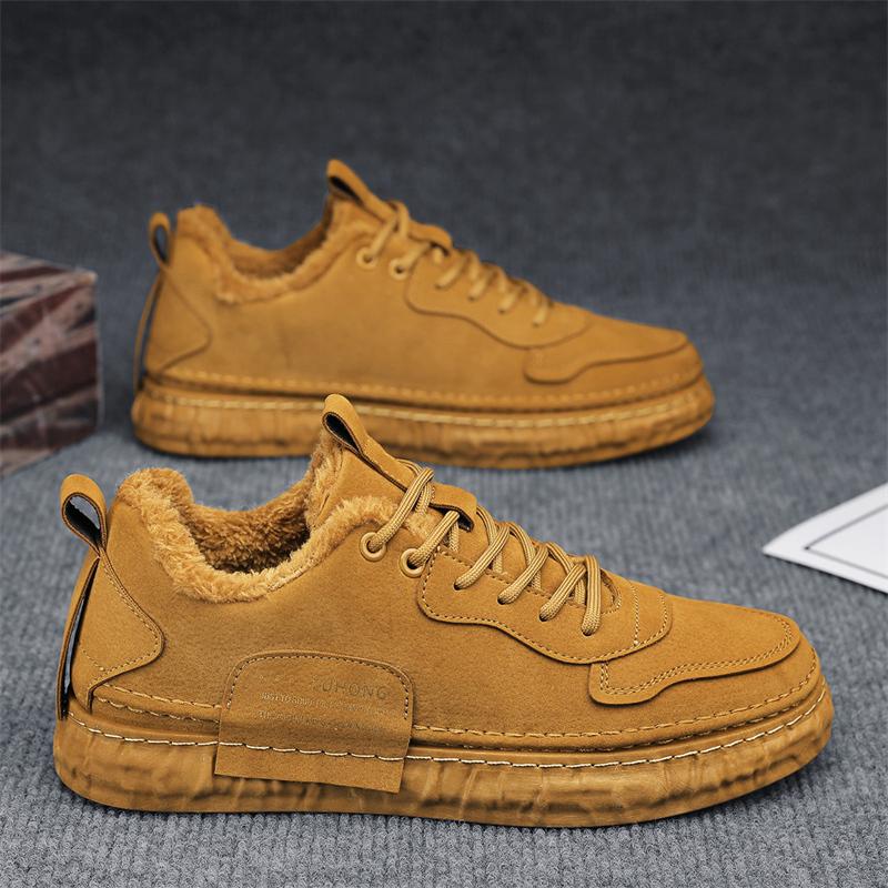 

Модная мужская зимняя обувь Мужская модная спортивная обувь из искусственной кожи со шнуровкой и утеплителем Низкая повседневная обувь из хлопка Botas Cuturno Masculinas 44 коричневый